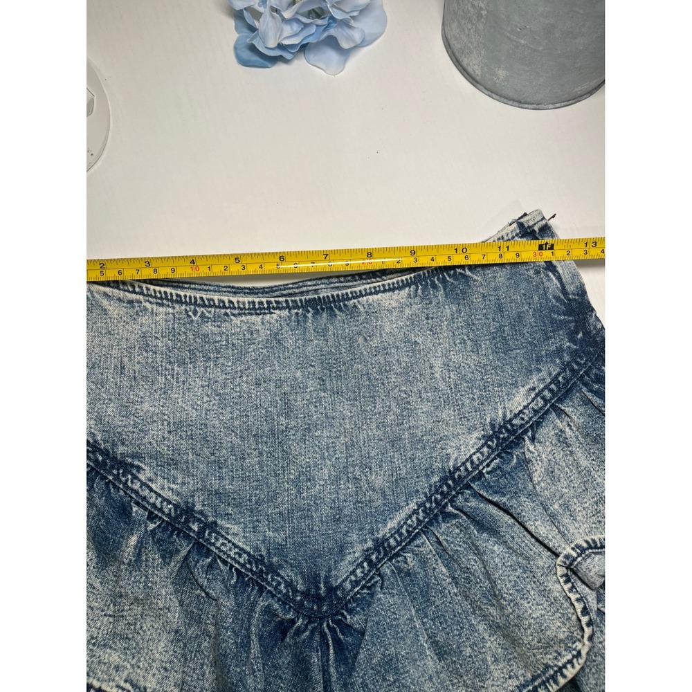 MOTHER The Ruffle Mini Skirt Wash Threading the Needle Denim Y2K - Picture 9 of 10
